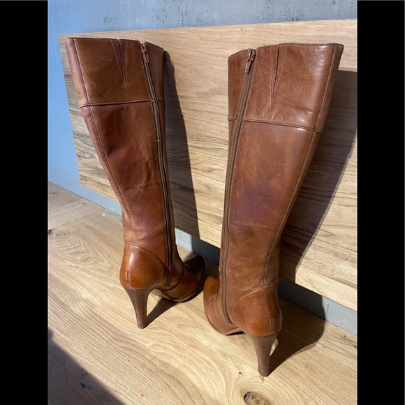 Aldo Cognac Leather Boots Size 9 - Picture 3 of 3